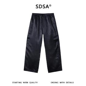 SDSA男装2026新款高贵轻奢时尚简约褶皱抽绳直筒休闲裤百搭宽松