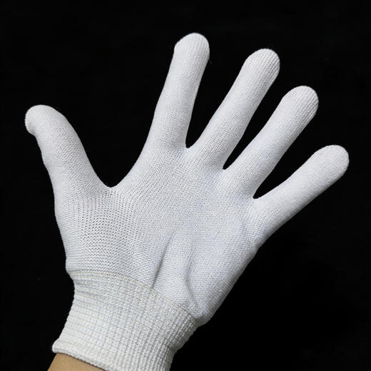 礼仪白色手套高弹力毛线男女通用殡仪司仪安葬下葬殡葬用 商品图0