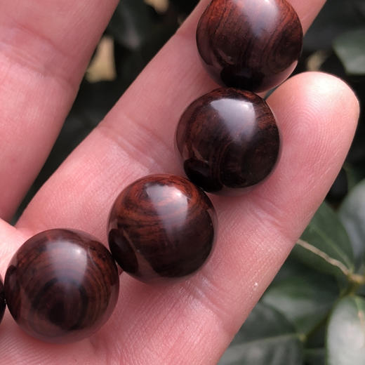 【青山特惠】1.5*15颗海南黄花梨紫油梨水波老料文玩手串h114 商品图3