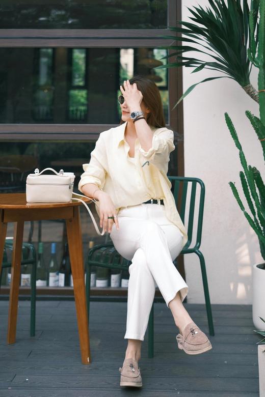 小禾同步神仙百穿四面弹显瘦烟管小白裤 商品图1