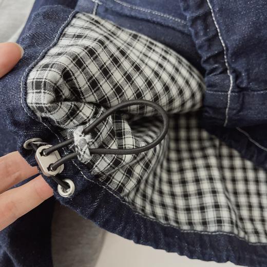 2026年新款韩版宽松外套！显瘦百搭圆领拼接格子牛仔外套女文艺复古上衣！ 商品图1