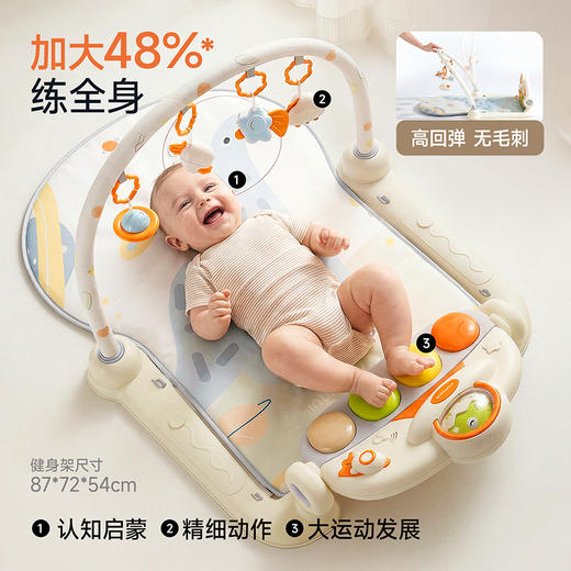 【春日趣玩FUN】曼龙mloong婴儿健身架脚踏钢琴新生婴儿0-3-6月1岁宝宝早教玩具益智礼物 商品图3