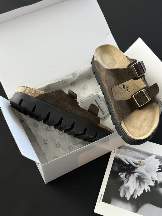 39-9 免带品 勃肯全新papillio系列 软木拼合EVA厚底 双带勃肯拖鞋 准码选 缓震舒适好穿 商品图11