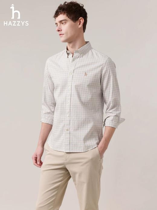 点此购买 哈吉斯春秋季男士时尚休闲百搭通勤长袖衬衫 ggd 341699 商品图5