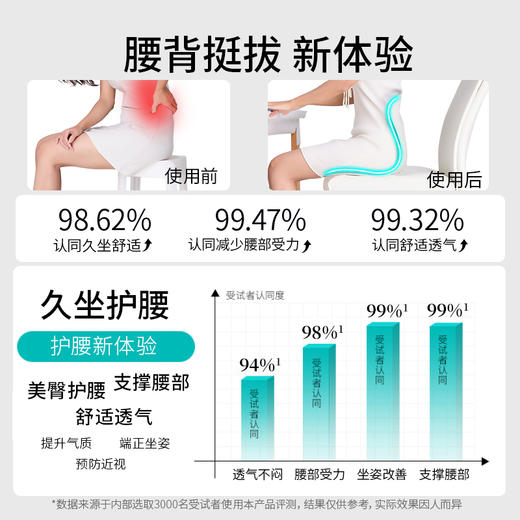 【矫正坐姿】思菲其人体工学护腰坐垫 分区承托 科学护脊护腰 舒适包裹腰椎 久坐不累 商品图5
