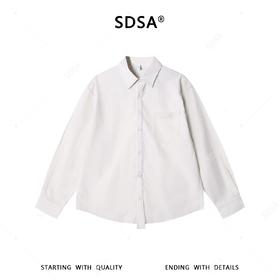 SDSA男装2026新款高贵轻奢韩版简约纯色翻领长袖衬衫百搭商务衬衣
