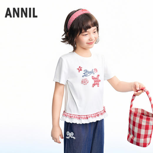 【实体店同款】女童短袖针织衫夏季新款安奈儿童装AG621229 商品图1