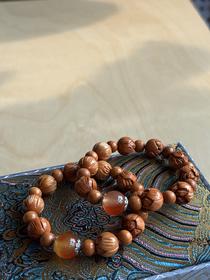 桃木圆珠手串桃木平安手串女款手链文玩盘玩木质佛珠