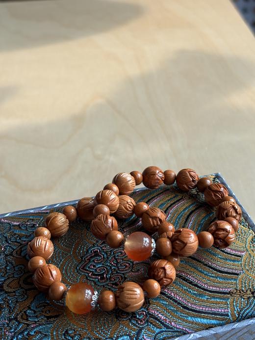 桃木圆珠手串桃木平安手串女款手链文玩盘玩木质佛珠 商品图0