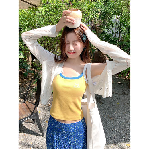 <曾小咸推荐>甜辣妹撞色修身吊带背心女夏【预售款，预计3-15天！！】 商品图2