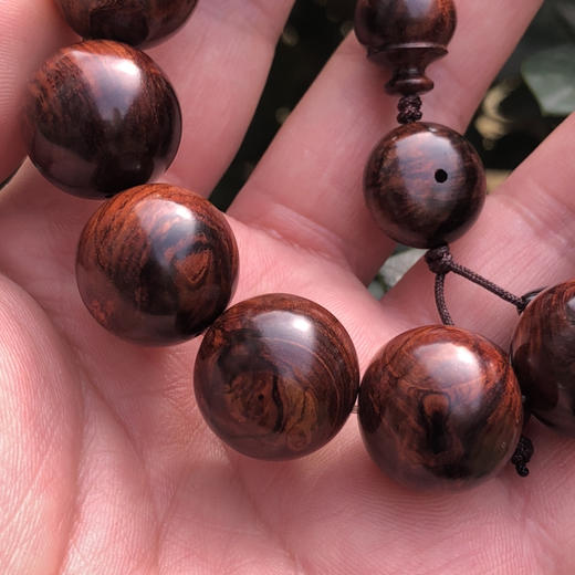 【青山特惠】1.8*13颗沉水级海南黄花梨紫油梨满褶皱水波戴瘤疤老料文玩手串h155 商品图4