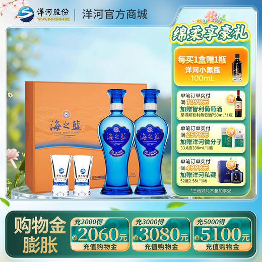 洋河 海之蓝 礼盒 52度 480mL双支装 浓香型白酒 商品图0
