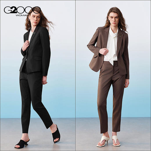 G2000女装SS26商场新款【三防/可机洗/烟管裤】商务通勤九分裤西裤61251006 商品图2