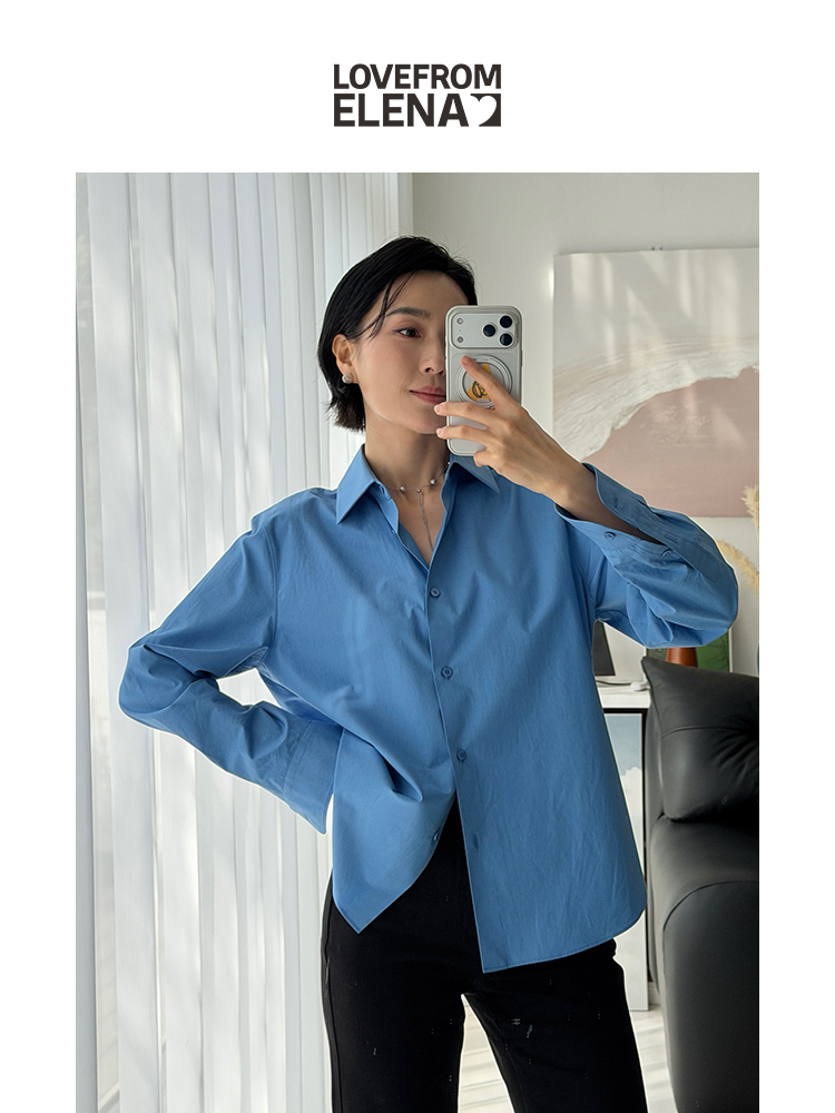「经典回归」进口匹马棉 法式蓝 微廓形简约衬衫