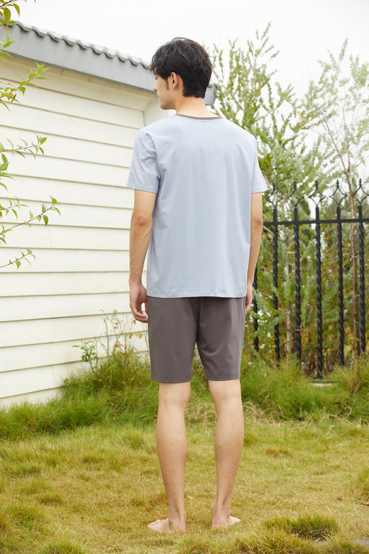 【79元限时秒杀】【秀黛】男圆领简约撞色口袋套装男士夏季睡衣家居服L2550019T【门店同款】【如遇缺货自动退款，介意勿拍】 商品图5