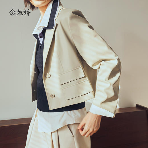 【商场同款】CNX6309 “ 蛋白皮西装 ” 轻奢好穿 显高显瘦 精干利落 修饰肩型 商品图1
