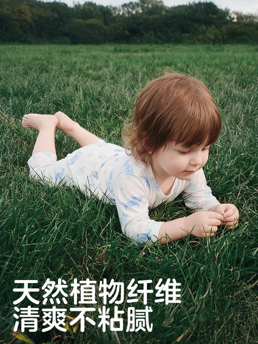 【新品家居服】可优比儿童家居服套装宝宝睡衣竹棉夏季空调服新款透气外出服春夏 商品图3