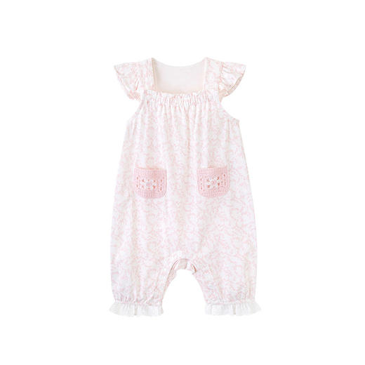 英氏女宝宝夏季无袖哈衣可爱背带连体爬服YZJAJ2P009A 商品图4