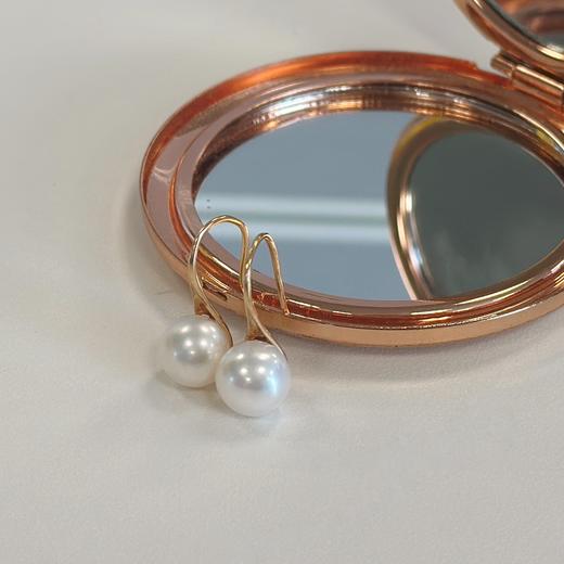 欧诗漫珍珠耳钉S925银淡水高跟鞋耳钩百搭简约高贵耳环 商品图2