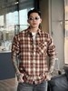 重磅法兰绒彩格口袋衬衫美式复古格子中性简约衬衫休闲廓形百搭男女外套 商品缩略图2