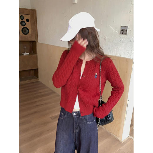 <曾小咸推荐>3.12现货秒杀 ！微信超特价！韩系小熊刺绣针织开衫 日常169.99 立减100 秒杀69.99！！ 商品图11