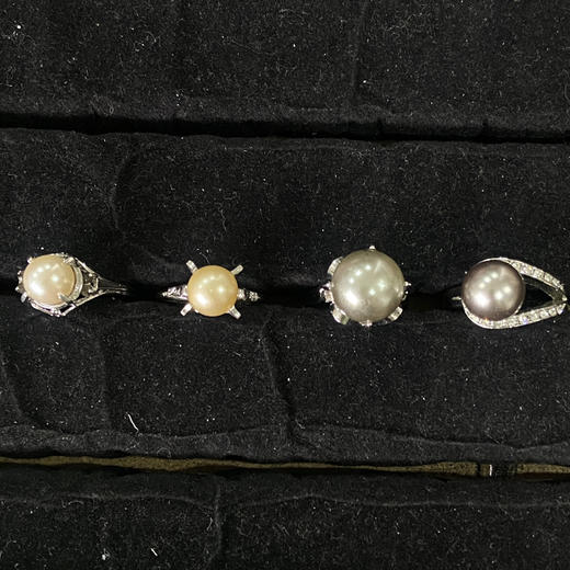 日本中古仿珍珠戒指 四款入 N296 商品图0