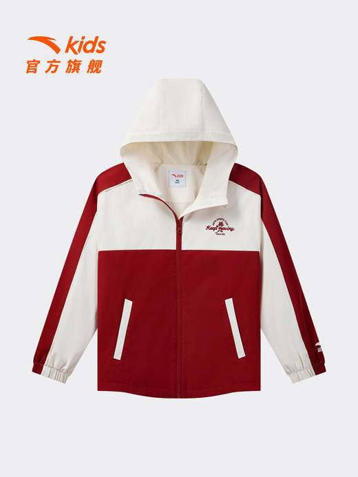 安踏儿童女大童运动上衣2026年夏季新款舒适百搭中大童连帽薄外套362621602 商品图2