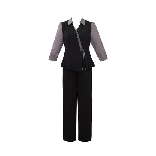 雀说春夏新款小衫套装中老年气质上衣长袖衬衫新中式两件套阔腿裤WAL 商品图3