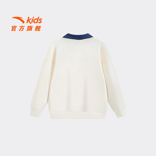 安踏儿童男小童针织套头衫2026年新款舒适亲肤儿童翻领休闲卫衣潮352629702 商品图1