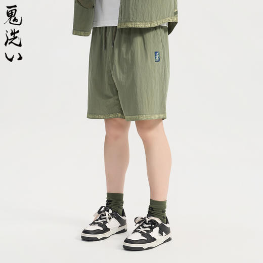 ONIARAI/鬼洗26春夏新品鬼洗常青松刷色宽松中裤休闲裤男 26B0542 商品图2