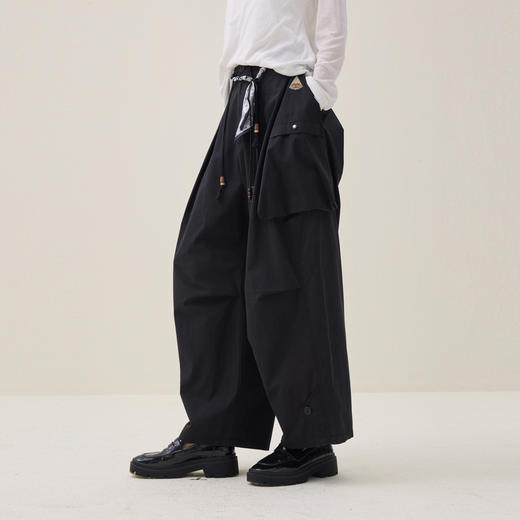 谜底高腰阔腿裤长裤2026夏季新品工装风简约大气时尚女262MK0667 商品图1