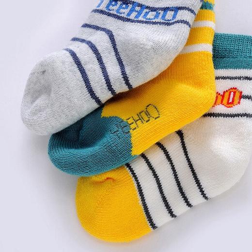 英氏儿童袜子男宝宝毛巾袜冬季厚款保暖袜子三双装YIWBJ31083A01 商品图2