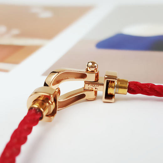 【95新】FRED斐登Force 10系列0B0072-6B0288中号玫瑰金Force 10马蹄扣手链 链绳16号中性款120226TJ70 商品图4