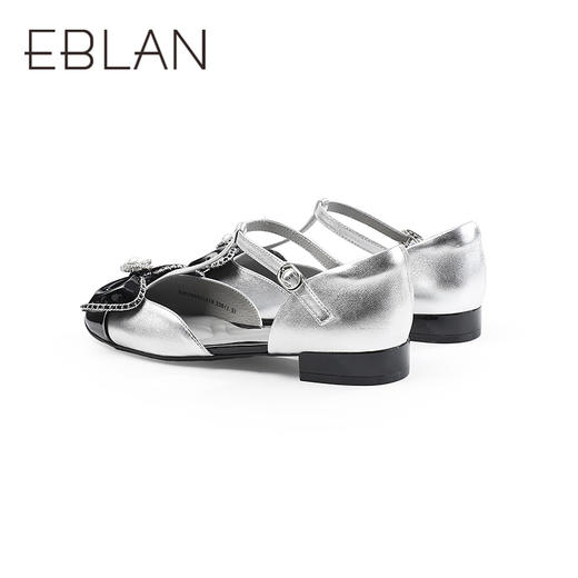 伊伴2026夏季法式撞色拼接蝴蝶结T字带显瘦凉鞋B26266631 商品图3