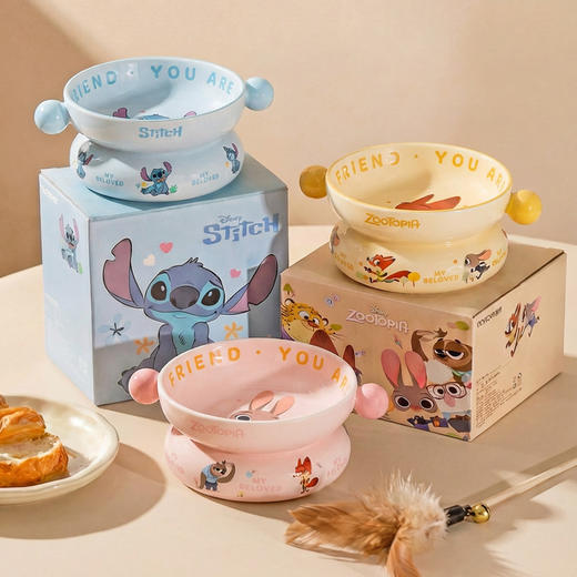 摩登主妇可爱猫碗狗碗高颜值宠物碗碟陶瓷大口径吃饭喝水专用食盆 商品图4