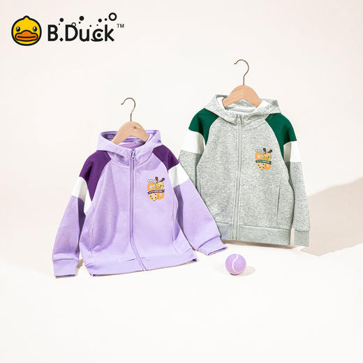 bduck小黄鸭童装男童外套春秋装连帽中大童开衫儿童上衣110-160 BF3607011 商品图1