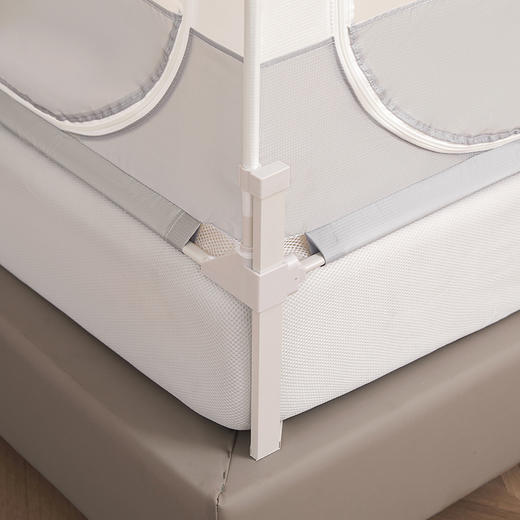 【品牌直发】加倍生活 A类外穿杆三开U型门一体防尘顶加密纱回底床笠款防摔蚊帐 4色可选 家用卧室防摔蚊帐 5色可选 婴儿防止掉落床免安装儿童围栏坐床式方顶蚊帐 商品图7