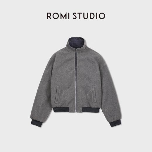 ROMI STUDIOMiu系双面穿锻面光泽软糯摇粒绒里外套RWDWW82136 商品图3
