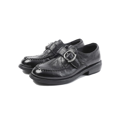 伊伴2026春季手工感穿编鞋口牛皮乐福鞋B26162602 商品图5