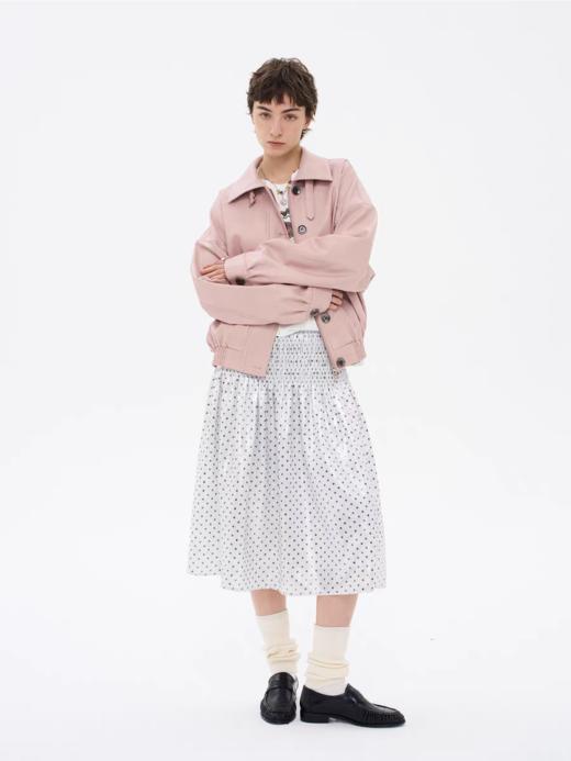 local tag/lt26ssk29/闪光波点 缩褶绣重工半裙 商品图2