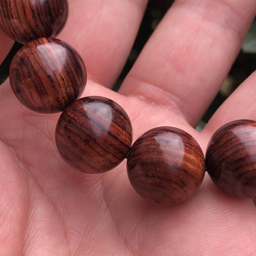 【青山特惠】1.5*15颗海南黄花梨紫油梨满纹老料文玩手串h112 商品图4