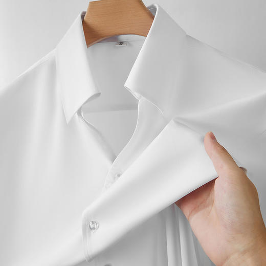 【DDP】大依优型大码男装春季竹纤维小v领长袖衬衫英伦风长袖T恤衬衫 商品图3