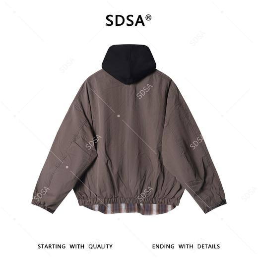 SDSA男装2026新款高贵轻奢复古拼接下摆假两件连帽夹克百搭时尚 商品图4
