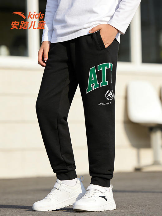 安踏儿童男大童针织运动长裤2026年春季新款舒适青少年篮球运动裤352621709 商品图0