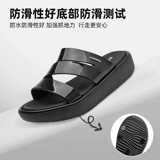 【凉鞋】罗敷凉拖鞋女休闲时尚防滑厚底外穿女士一字拖【E7224】 商品图3