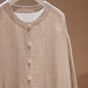 黄阿福 重磅亚麻斜纹圆领开衫 商品缩略图1
