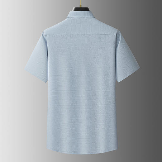 【DG】大依优型大码男装夏季格纹纯色短袖衬衫棉质商务休闲百搭衬衣上衣 商品图3