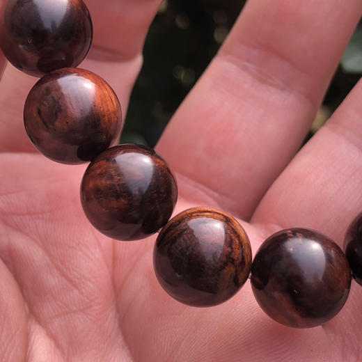 【青山特惠】1.3*17颗海南黄花梨紫油梨水波老料文玩手串h180 商品图4