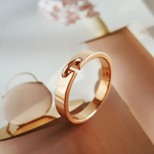 【95新】CHAUMET尚美Liens Evidence 系列玫瑰金宽版无钻缘系·一生戒指62号、宽度3.8mm中性款020326NJS42 商品图4