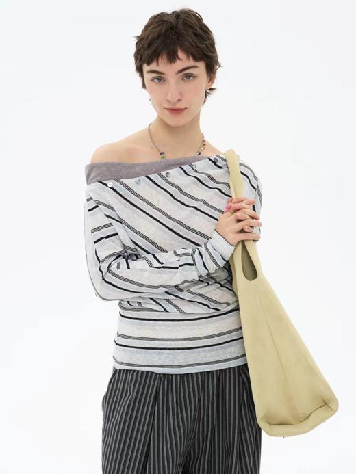 local tag/lt26ssk24/尼斯假日 拼接条纹修身T 商品图0